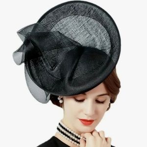 Elegant Unique Couture Sweeping Beloved Millinery Black Fascinator